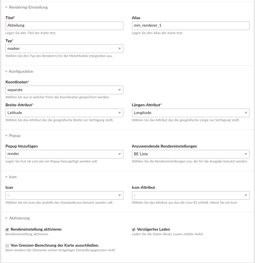 Renderer settings